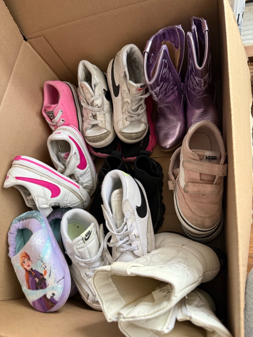 Mixed Kids Shoe Lot - White, Pink, Purple, Tan
